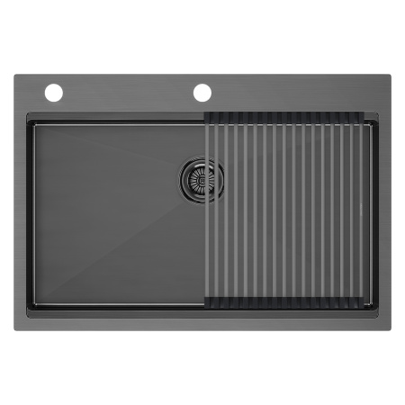 Мойка нерж. сталь KRONER-PRO 75, PM707551-GM, вороненая сталь, 750х510мм, Paulmark