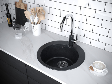 Мойка GELEGEN 50, IT-GRANIT, PM404800-BLM, черный, D475 мм, Paulmark