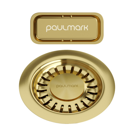 Слив с овальным переливом, PM6024-LG, светлое золото, Paulmark