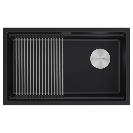 Мойка LUMI-PRO 74 UNI, IT-GRANIT, LU-PRO 74-BLM, черный, 740х450, Paulmark
