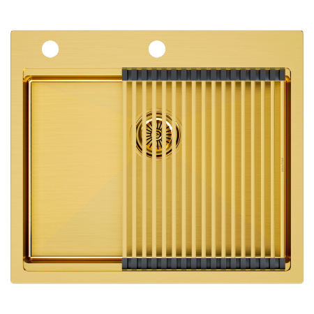 Мойка нерж. сталь KRONER-PRO 59, PM705951-BG, брашированное золото, 590х510мм, Paulmark