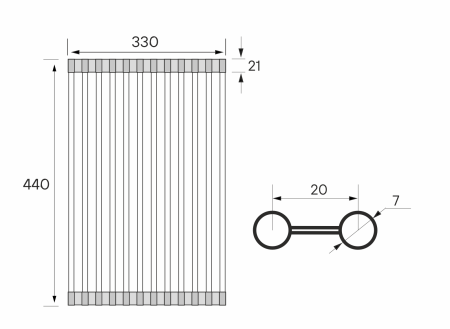 Ролл-мат COLUMNA, C440-BG, брашированное золото, 330х440мм, Paulmark