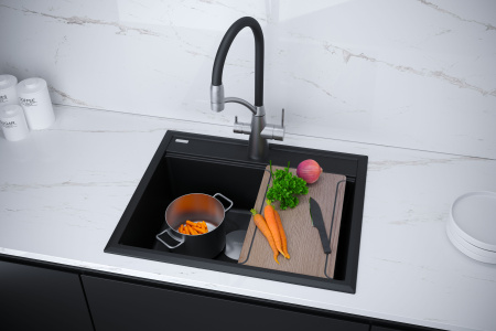 Мойка STEPIA 60, IT-GRANIT, PM115951-AN, антрацит, 590х510, Paulmark
