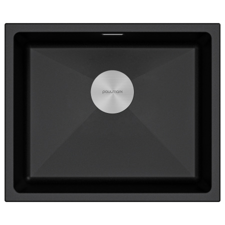 Мойка LUMI 55UNI, IT-GRANIT, LU55-BL, черный гранит, 555х460, Paulmark