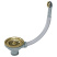 Слив с круглым переливом, PM6022-BG, брашированное золото, Paulmark