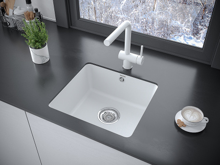 Мойка UNTER 50, IT-GRANIT, PM204543-WH, белый, 455х435, подст. мон. Paulmark