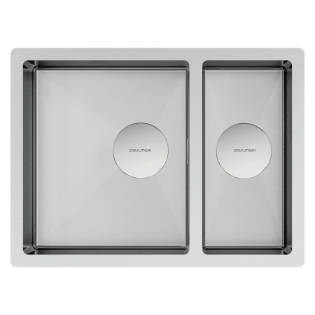 Мойка нерж. сталь NEXT 58/2S UNI, PM225844-BS, брашированная сталь, 580х440мм, Paulmark