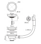 Слив с круглым переливом, PM6022-BG, брашированное золото, Paulmark