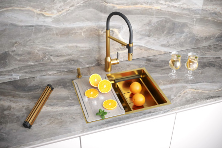 Мойка нерж. сталь NEXT-MULTI SINK 58 UNI, PM785845-BG, брашированное золото, 580х450мм, Paulmark