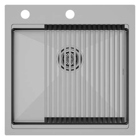 Мойка нерж. сталь KRONER-PRO 51, PM705151-BS, брашированная сталь, 510х510мм, Paulmark