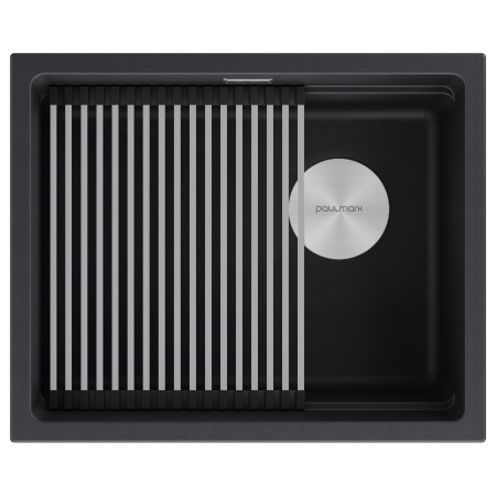 Мойка LUMI-PRO 55 UNI, IT-GRANIT, LU-PRO 55-BLM, черный, 550х450, Paulmark