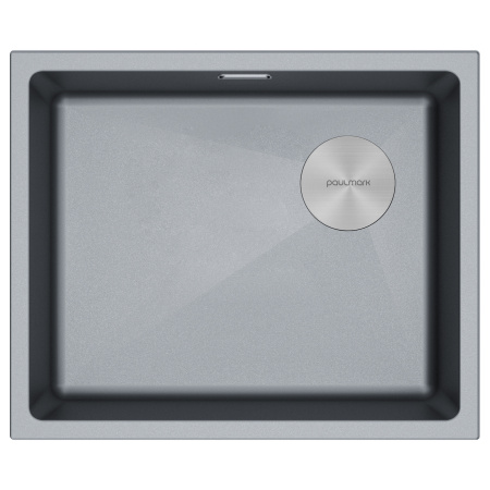 Мойка LUMI 55UNI-SKEW, IT-GRANIT, LU55SK-GRM, серый металлик, 555х440, Paulmark
