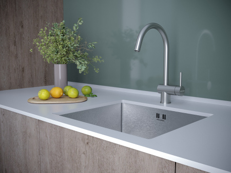 Смеситель для кухни BEND, брашированная сталь, Be212066-BS, Paulmark