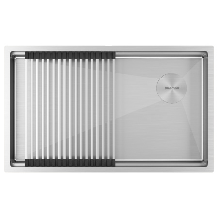 Мойка нерж. сталь NEXT-PRO 74 UNI, PM707445-BS, брашированная сталь, 740х450мм, Paulmark